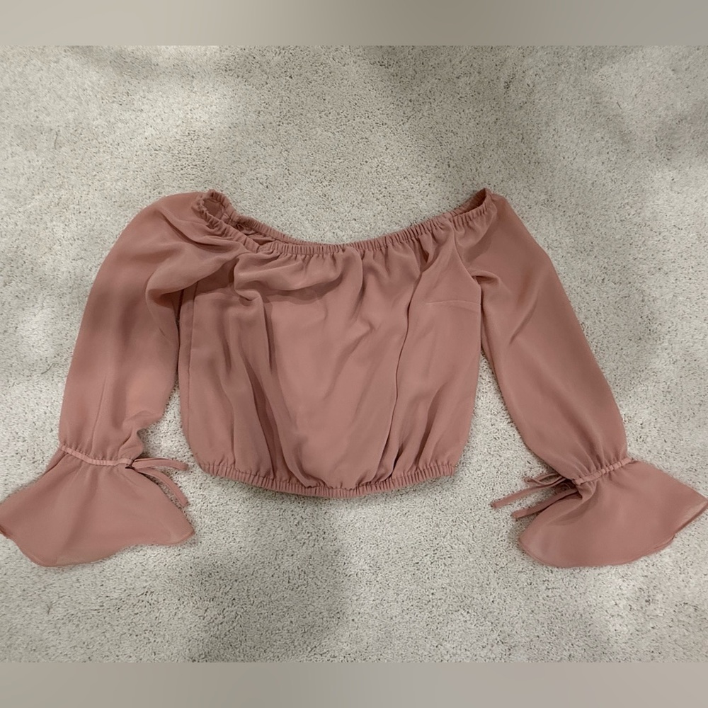 Guess Pink Off-The-Shoulder Blouse Size L